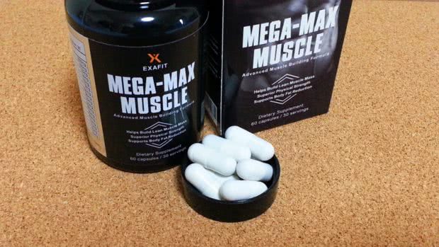 メガマックスマッスル(MEGA-MAX MUSCLE)のボトル・箱・カプセルの写真